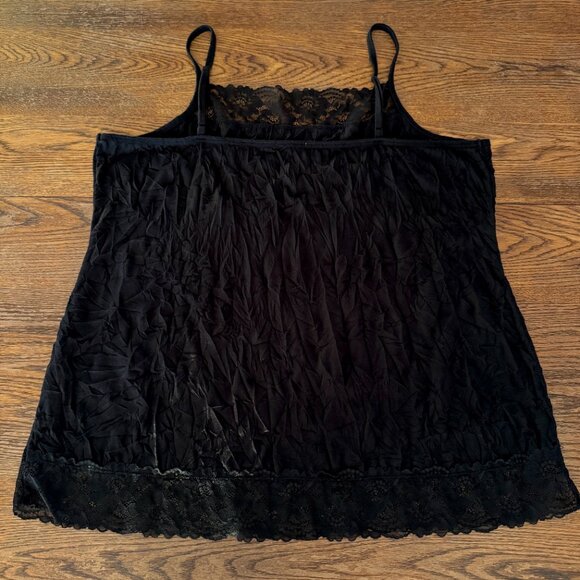 Maurices Plus Size 3X BLACK Stretchy Crinkle Lace Cami - Picture 2 of 11